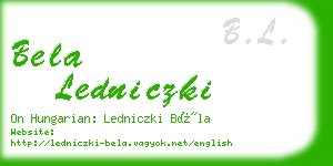 bela ledniczki business card
